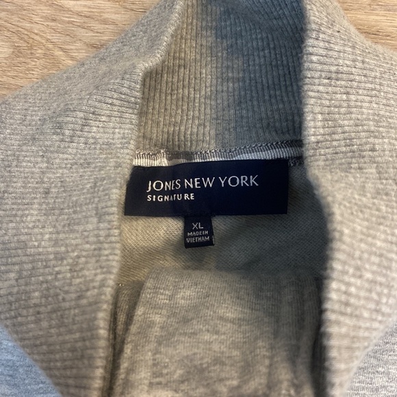 Jones NY Mock Neck Button Front Sweatshirt Jacket Casual Outerwear Lightweight - Picture 7 of 10